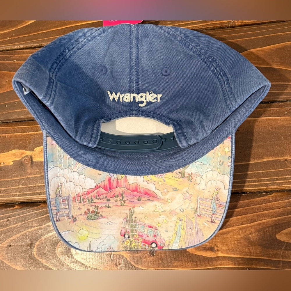 Wrangler Barbie Embroidered Snapback Adult Blue Washed Denim Hat NWT - Picture 2 of 9